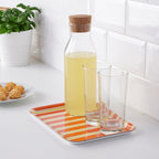 SOMMARLIV Tray, striped, orange/yellow