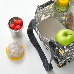 SPLITTERNY Snack container, grey/yellow