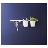 SUNNERSTARail with 4 hooks and 2 containers, white