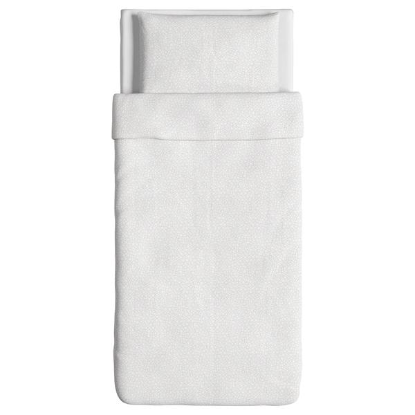 Printed Quilt Cover And Pillowcase Set Cotton Grey 150x200centimeter