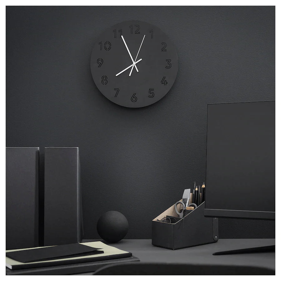 TUNNIS Wall clock, low-voltage/black
