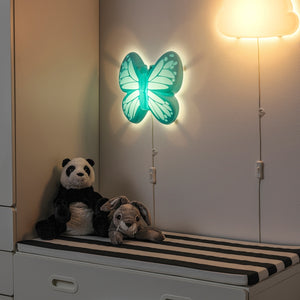 UPPLYST LED wall lamp, butterfly light blue
