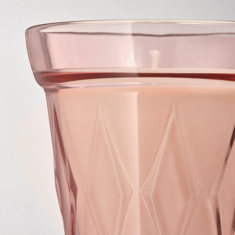 VÄLDOFT

Scented candle in glass, wild strawberry/dark pink8 cm