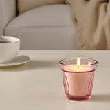 VÄLDOFTScented candle in glass, wild strawberry/dark pink8 cm