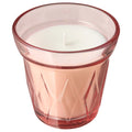 VÄLDOFT

Scented candle in glass, wild strawberry/dark pink8 cm