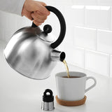 VATTENTÄTKettle, stainless steel/black 2 L